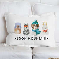 Ski Pup Personalized Lumbar Pillow