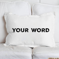 Your Word Personalized Bold Text Lumbar Pillow