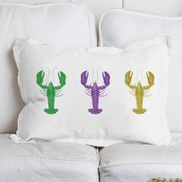 Mardi Gras Crawfish Throw Pillow