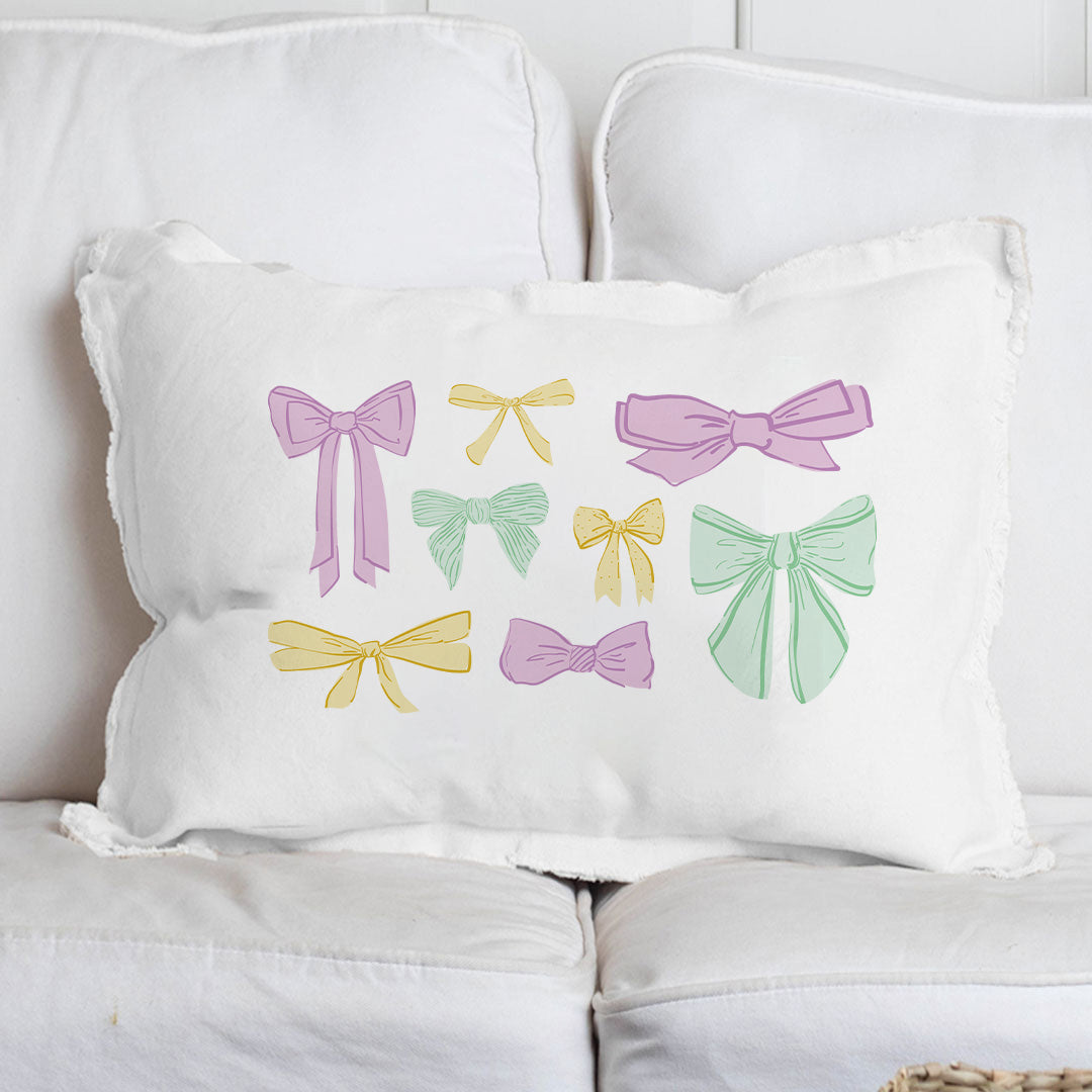 Mardi Gras Bows Throw Pillow