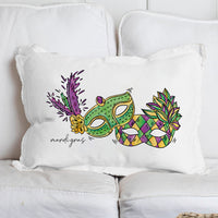 Mardi Gras Masks Throw Pillow