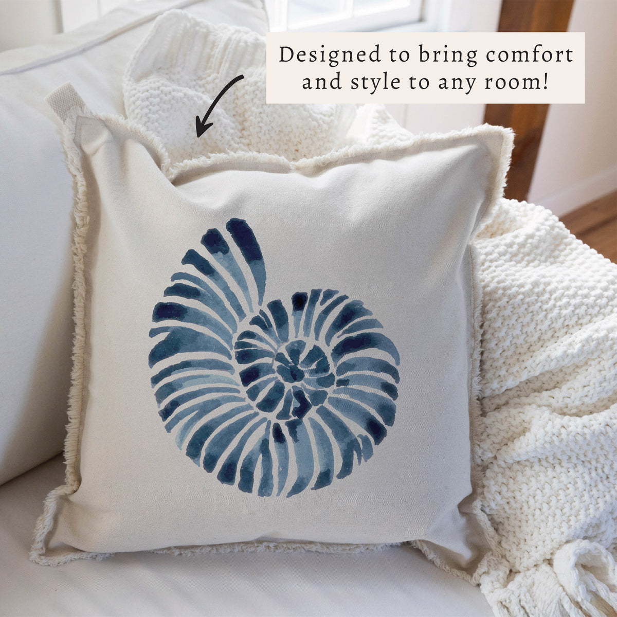 Blue Shell Pillow
