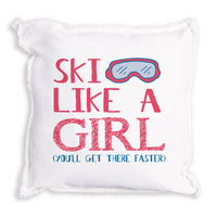 Ski Like A Girl Pillow