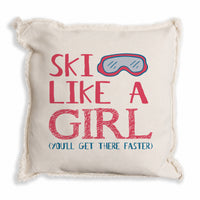 Ski Like A Girl Pillow