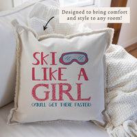 Ski Like A Girl Pillow
