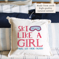 Ski Like A Girl Pillow