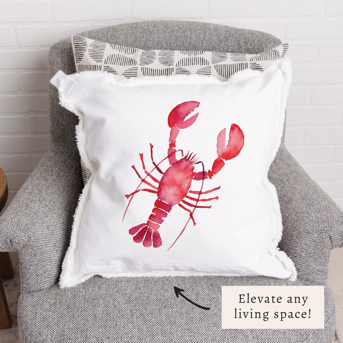 Lobster Watercolor Pillow