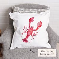 Lobster Watercolor Pillow