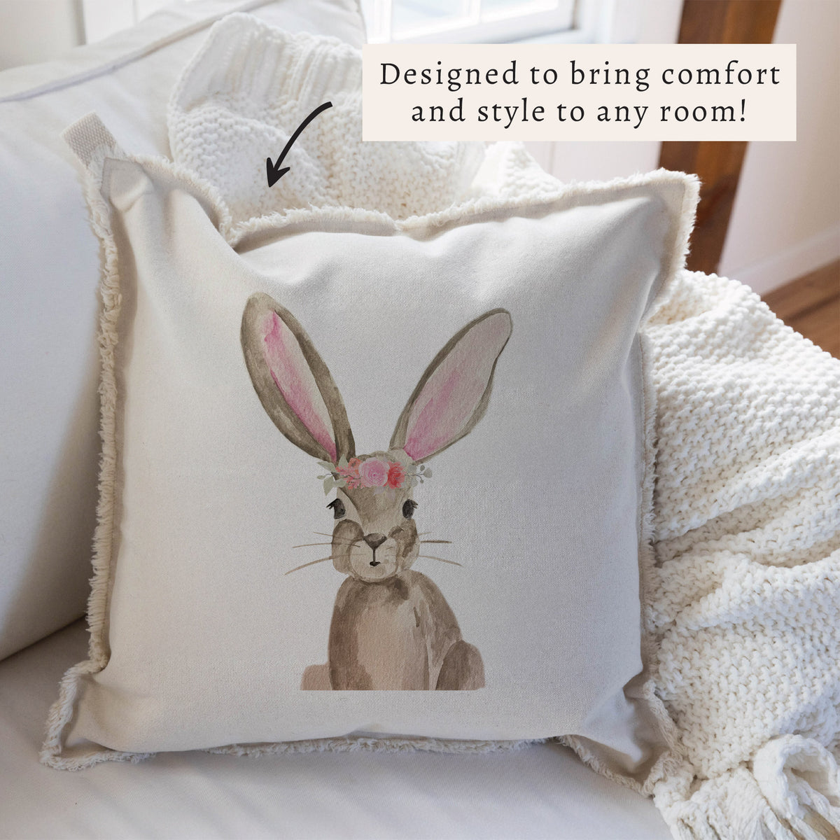 Floral Bunny Pillow