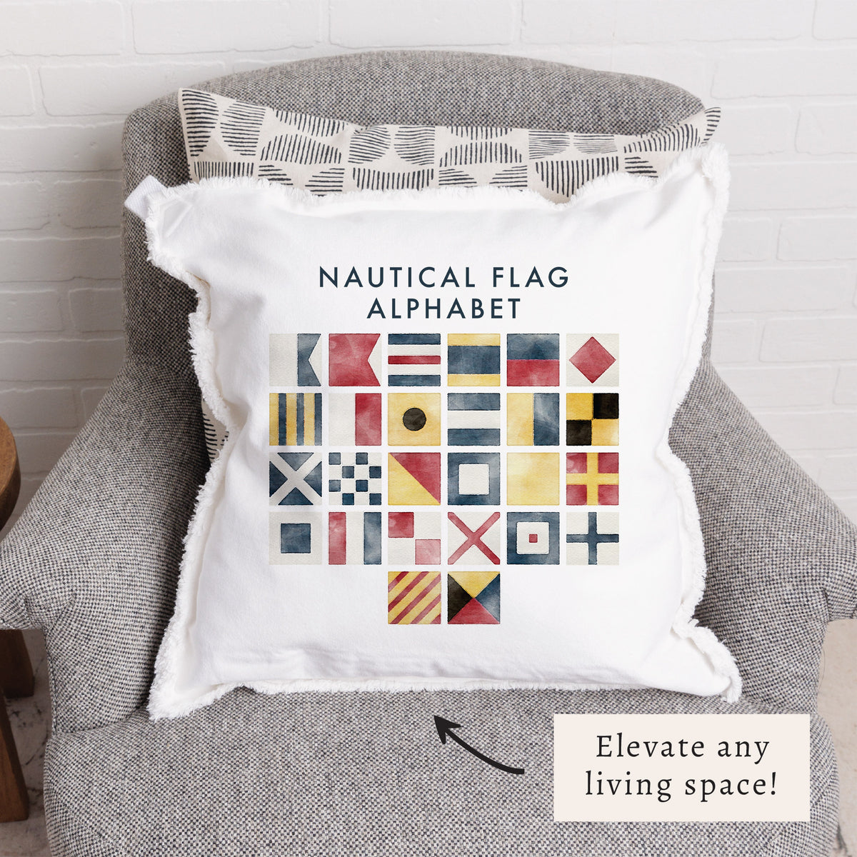 Nautical Flag Alphabet Pillow