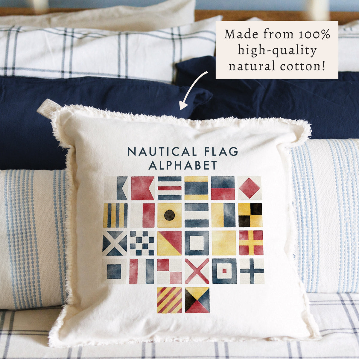 Nautical Flag Alphabet Pillow