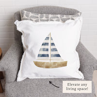Watercolor Sailboat Pillow