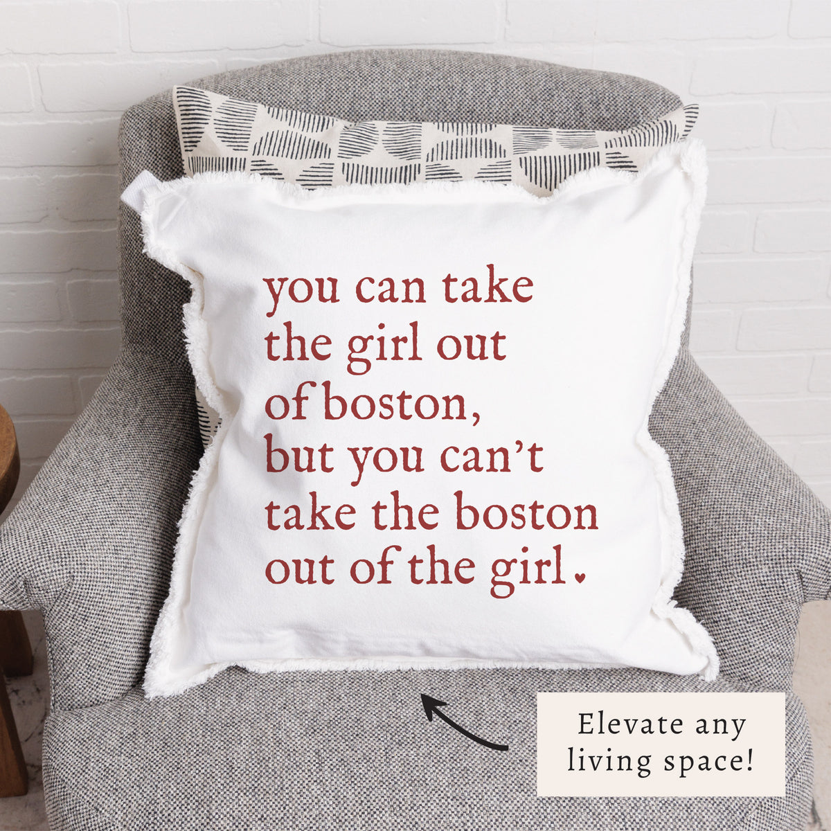 Can't Take The Girl Out Of Boston Pillow