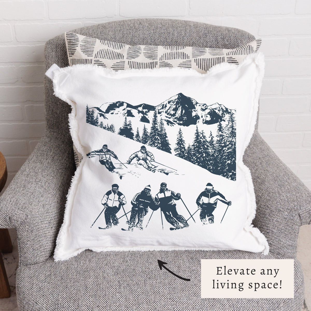 Retro Ski Run Pillow