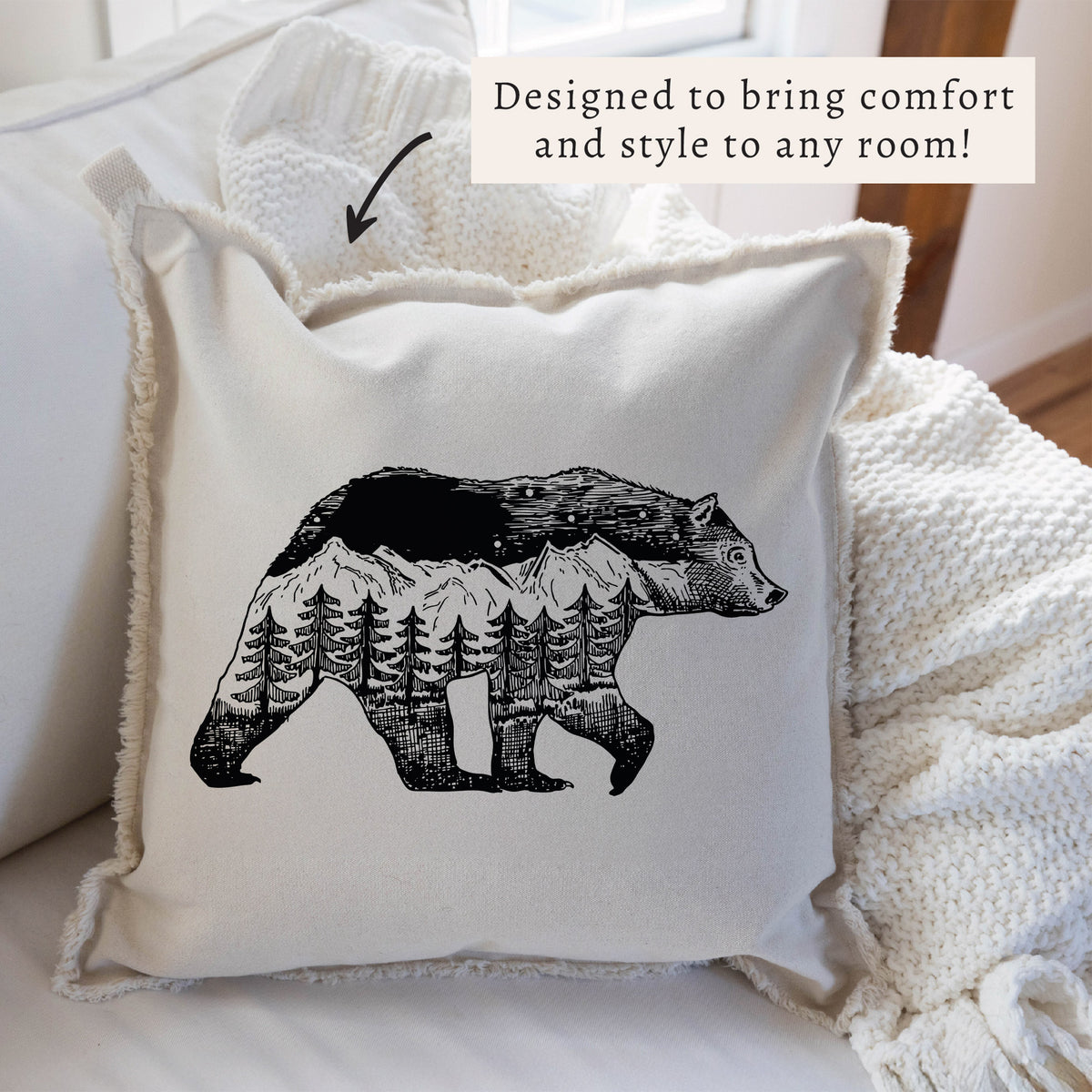 Mountains Bear Pillow