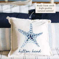 Blue Starfish Personalized Pillow