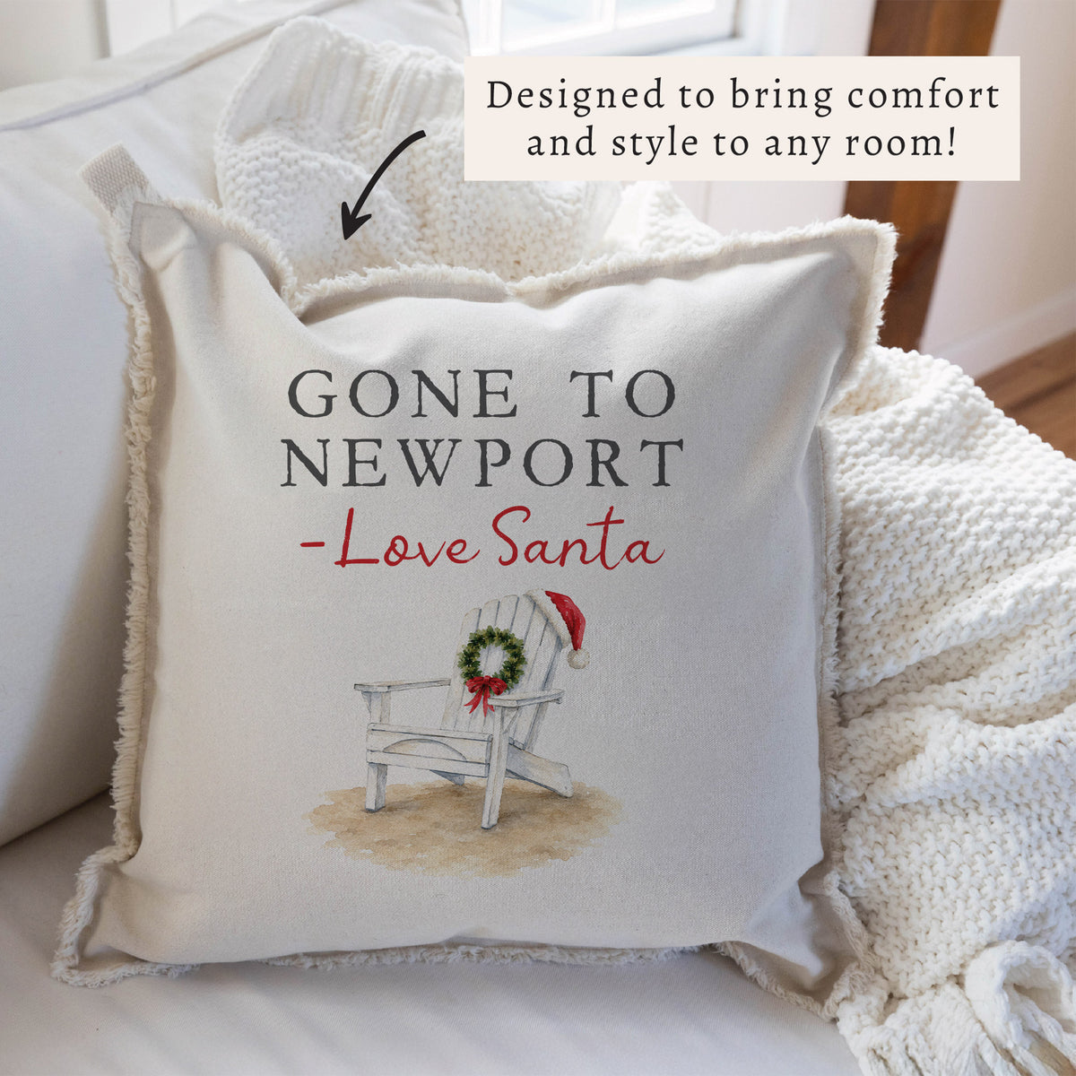 Santa Gone To Personalized Square Pillow
