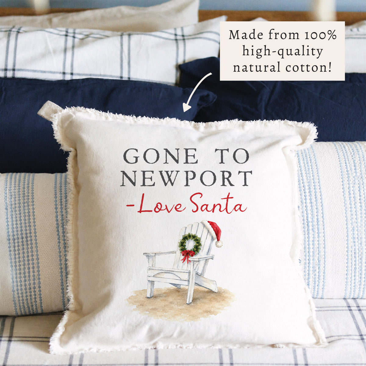 Santa Gone To Personalized Square Pillow