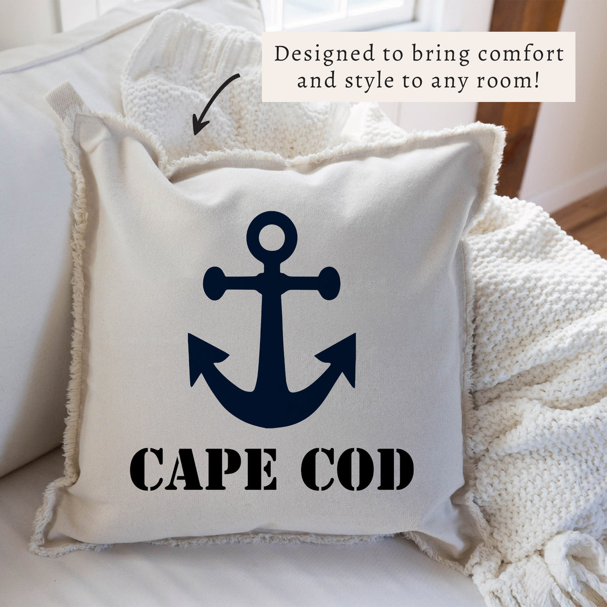 Anchor One Line Text Personalized Pillow