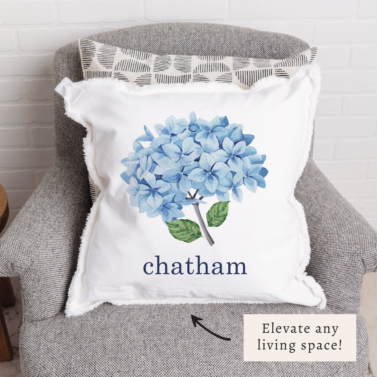 Blooming Hydrangea Personalized Pillow