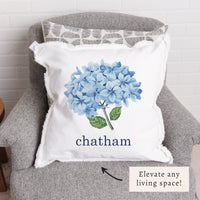 Blooming Hydrangea Personalized Pillow