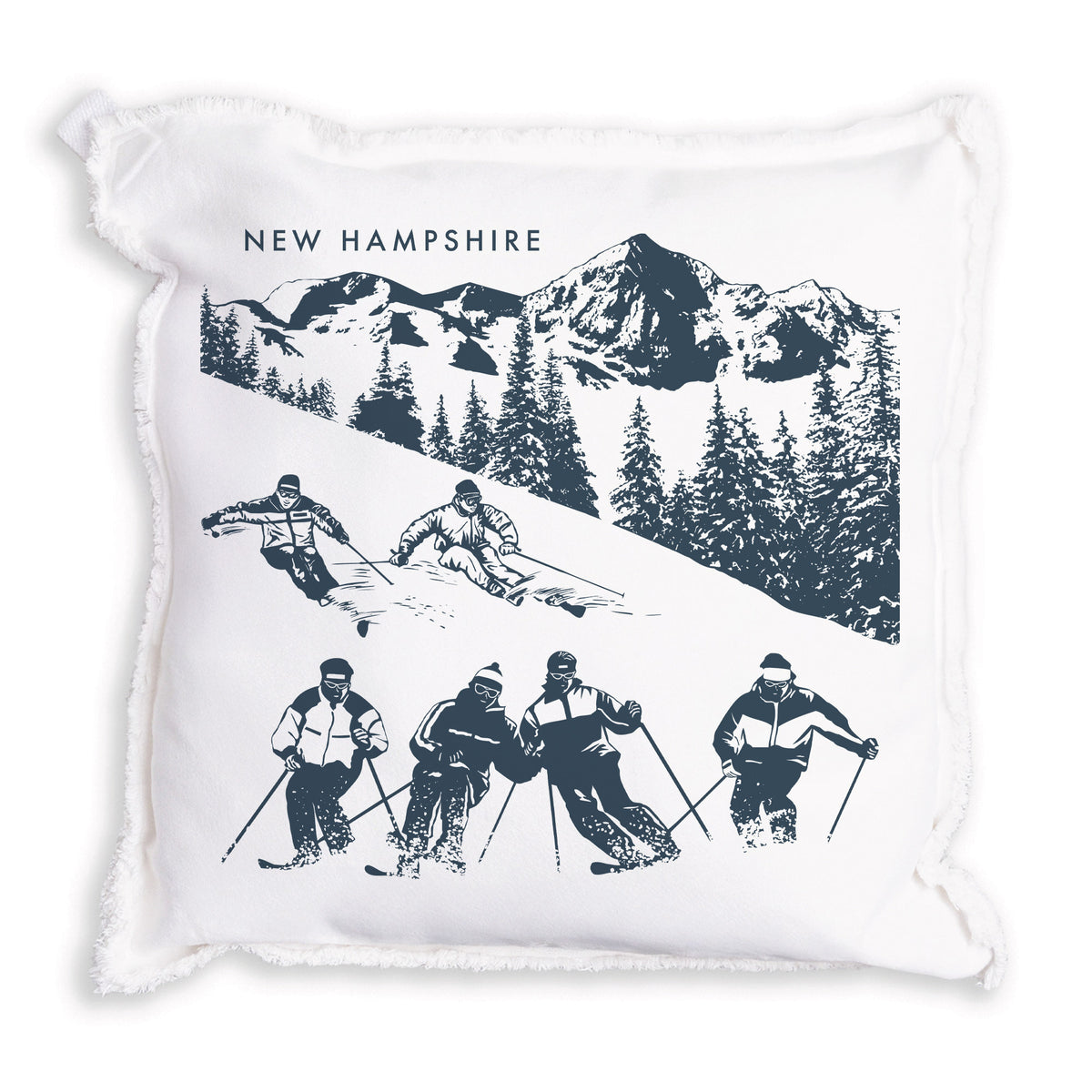Retro Ski Run Personalized Pillow