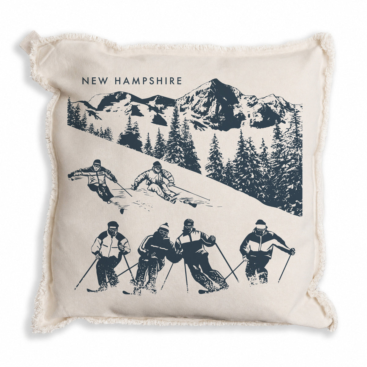 Retro Ski Run Personalized Pillow