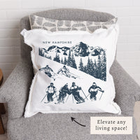 Retro Ski Run Personalized Pillow