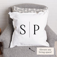 Initials Line Personalized Pillow
