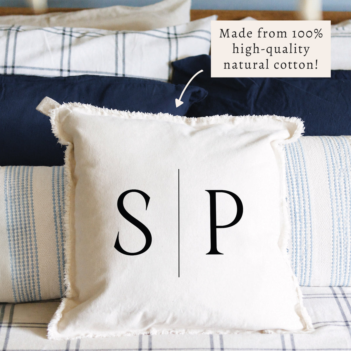 Initials Line Personalized Pillow