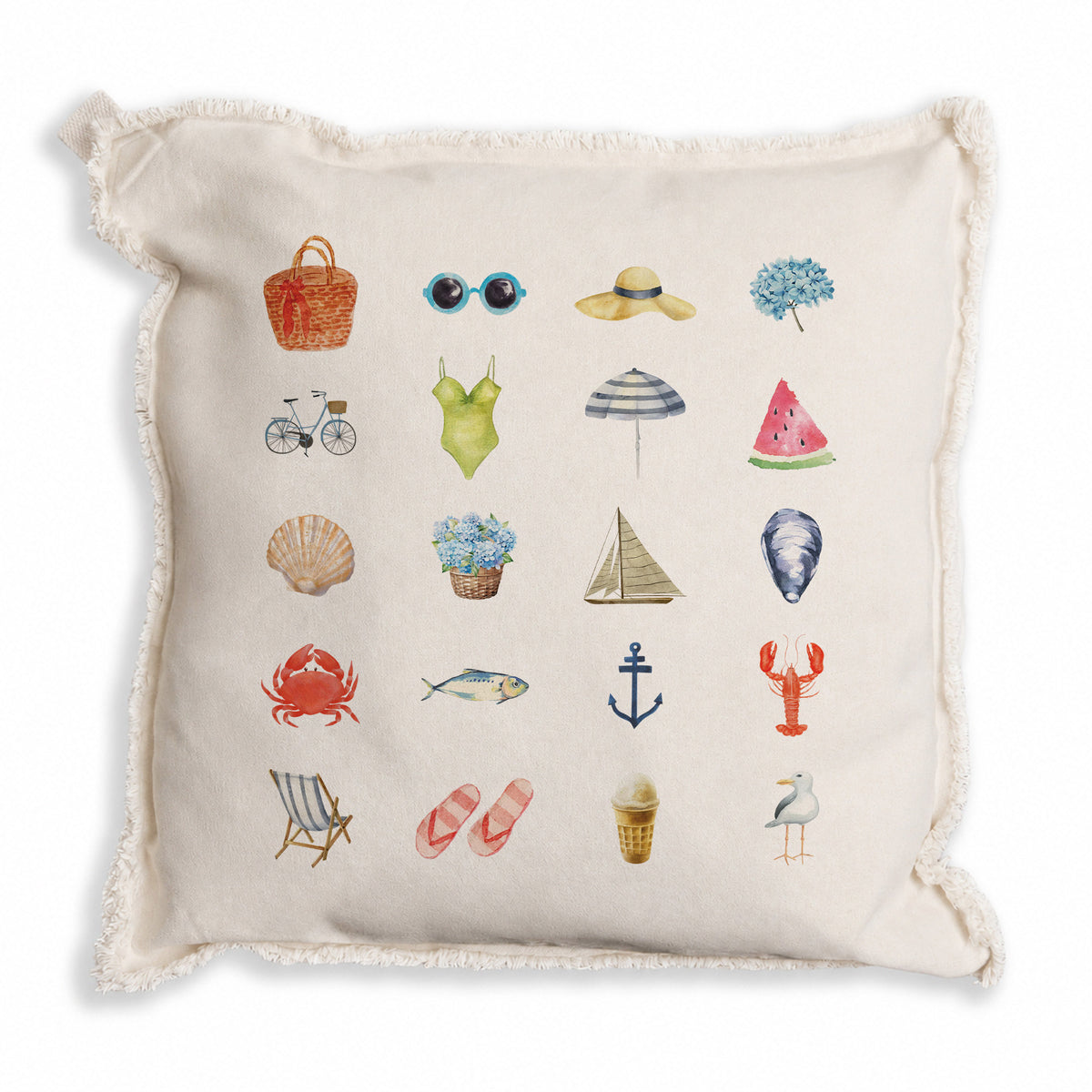Beach Icons Pillow