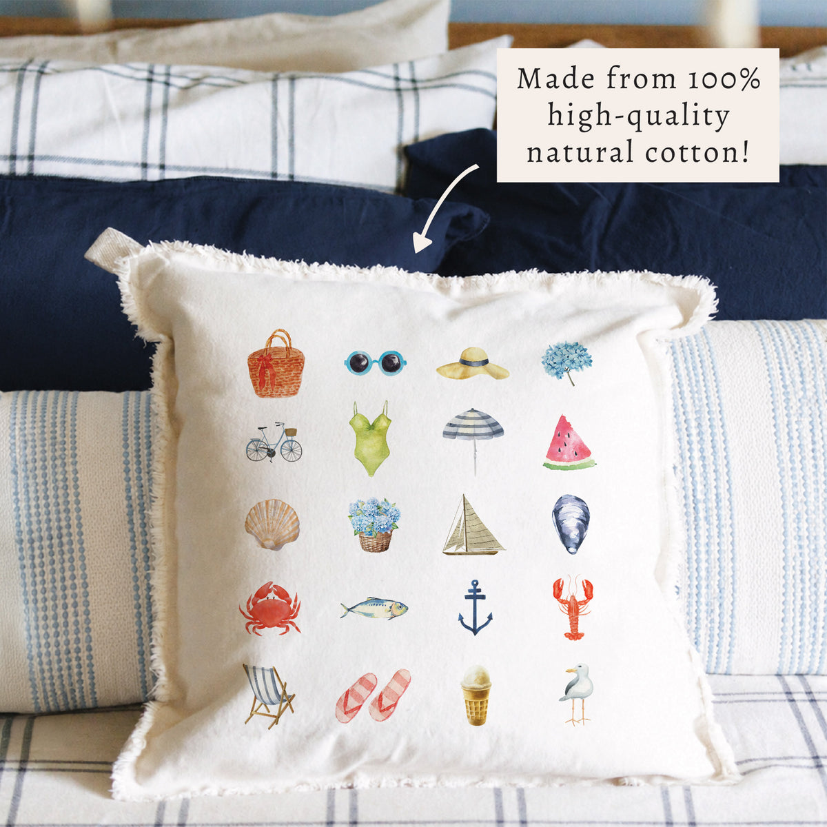Beach Icons Pillow