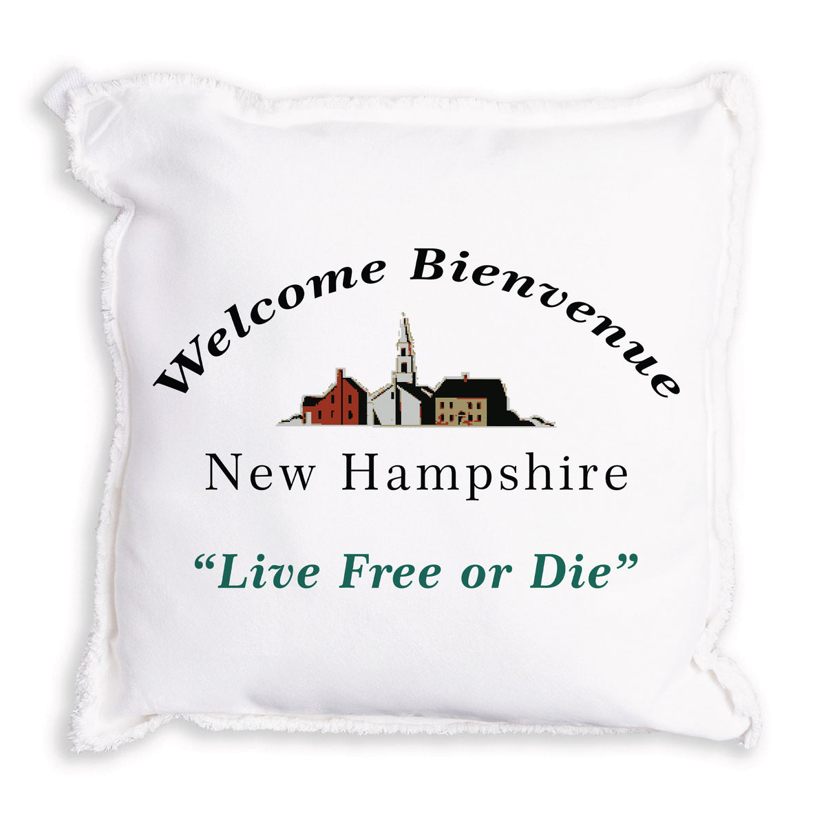 New Hampship Welcome Bienvenue Pillow