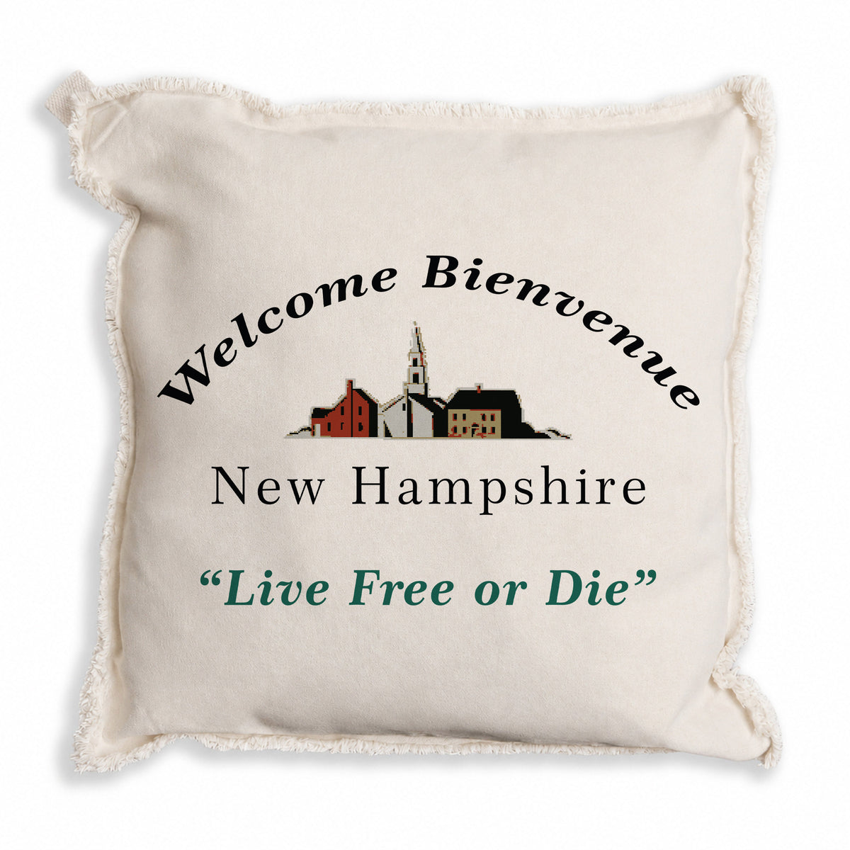 New Hampship Welcome Bienvenue Pillow