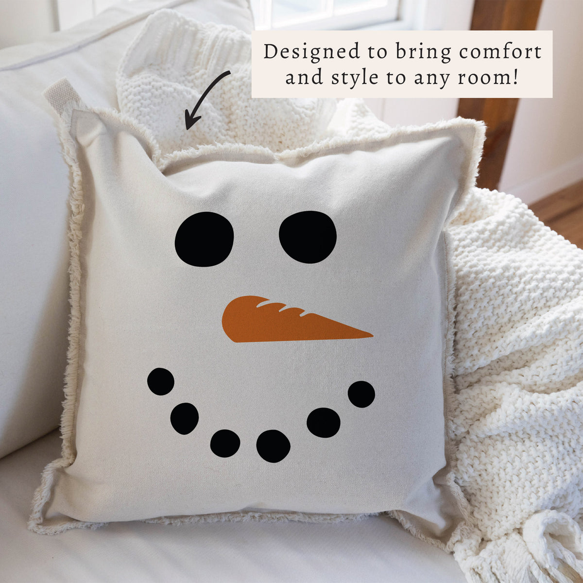Snowman Face Pillow