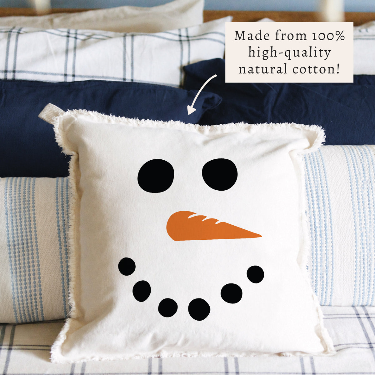 Snowman Face Pillow