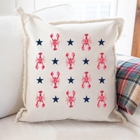 Patriotic Lobsters Square Pillow