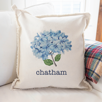 Blooming Hydrangea Personalized Square Pillow