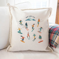 Snow Sport Harmony Personalized Square Pillow