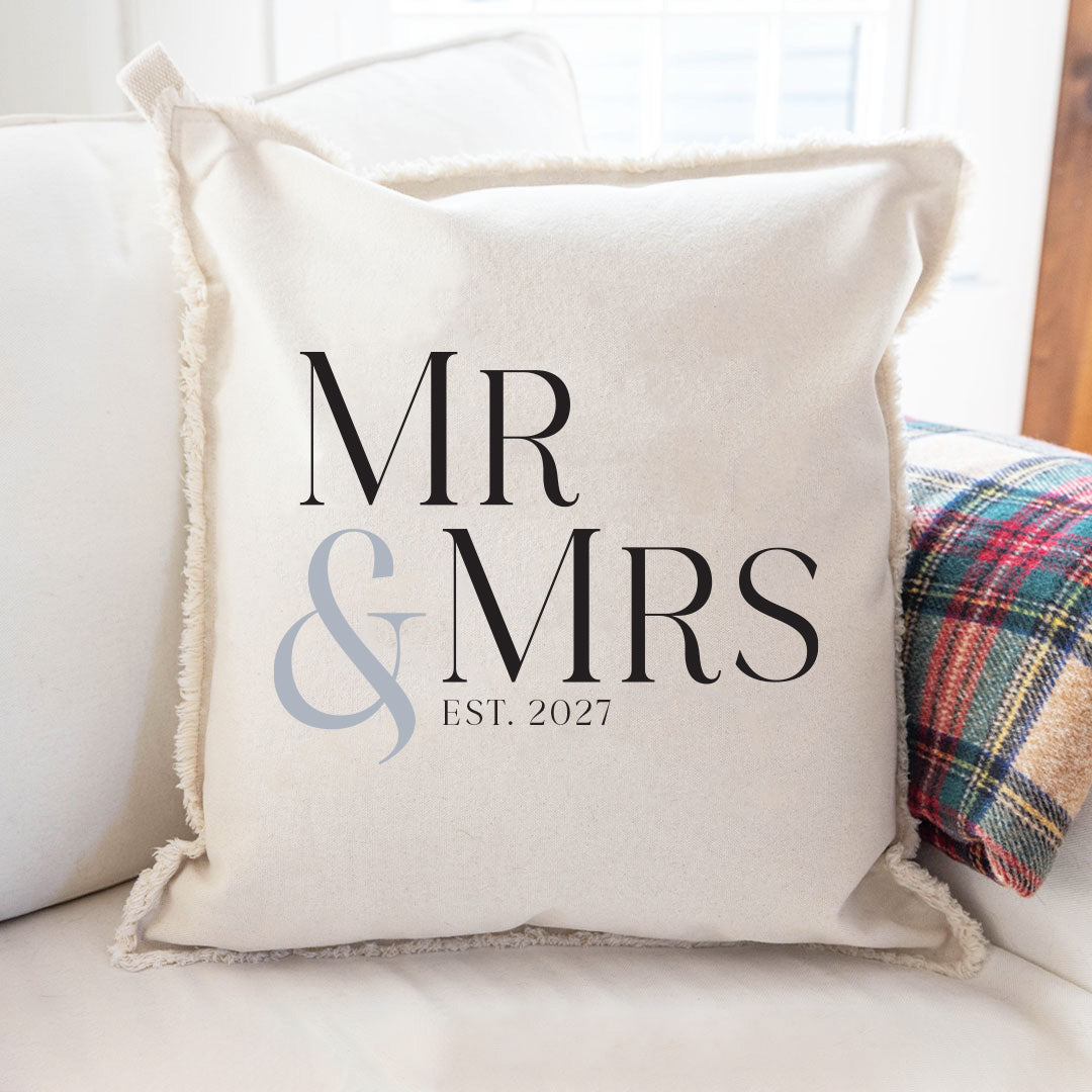 Mr & Mrs Personalized Square Pillow