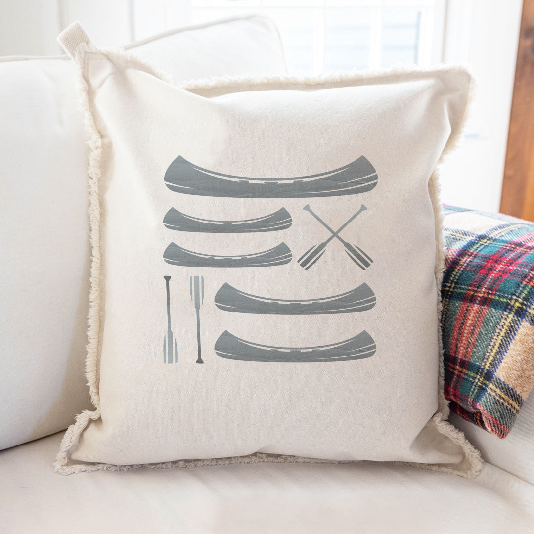 Vintage Canoes Square Pillow