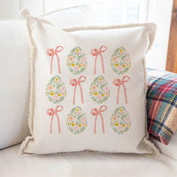 Vintage Easter Eggs Bows Throw Pillow