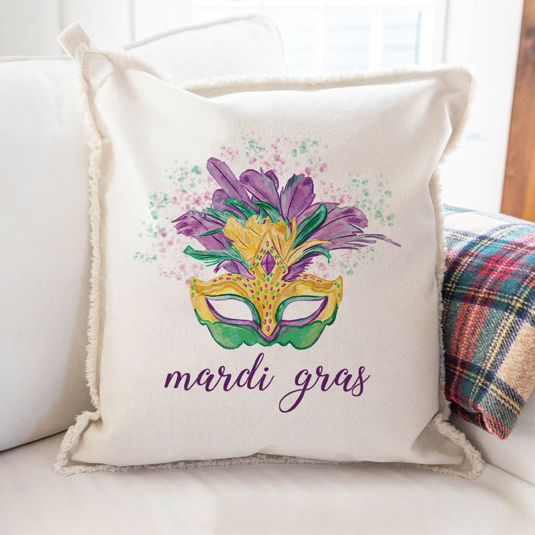 Mardi Gras Mask Throw Pillow