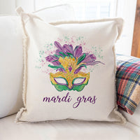 Mardi Gras Mask Throw Pillow