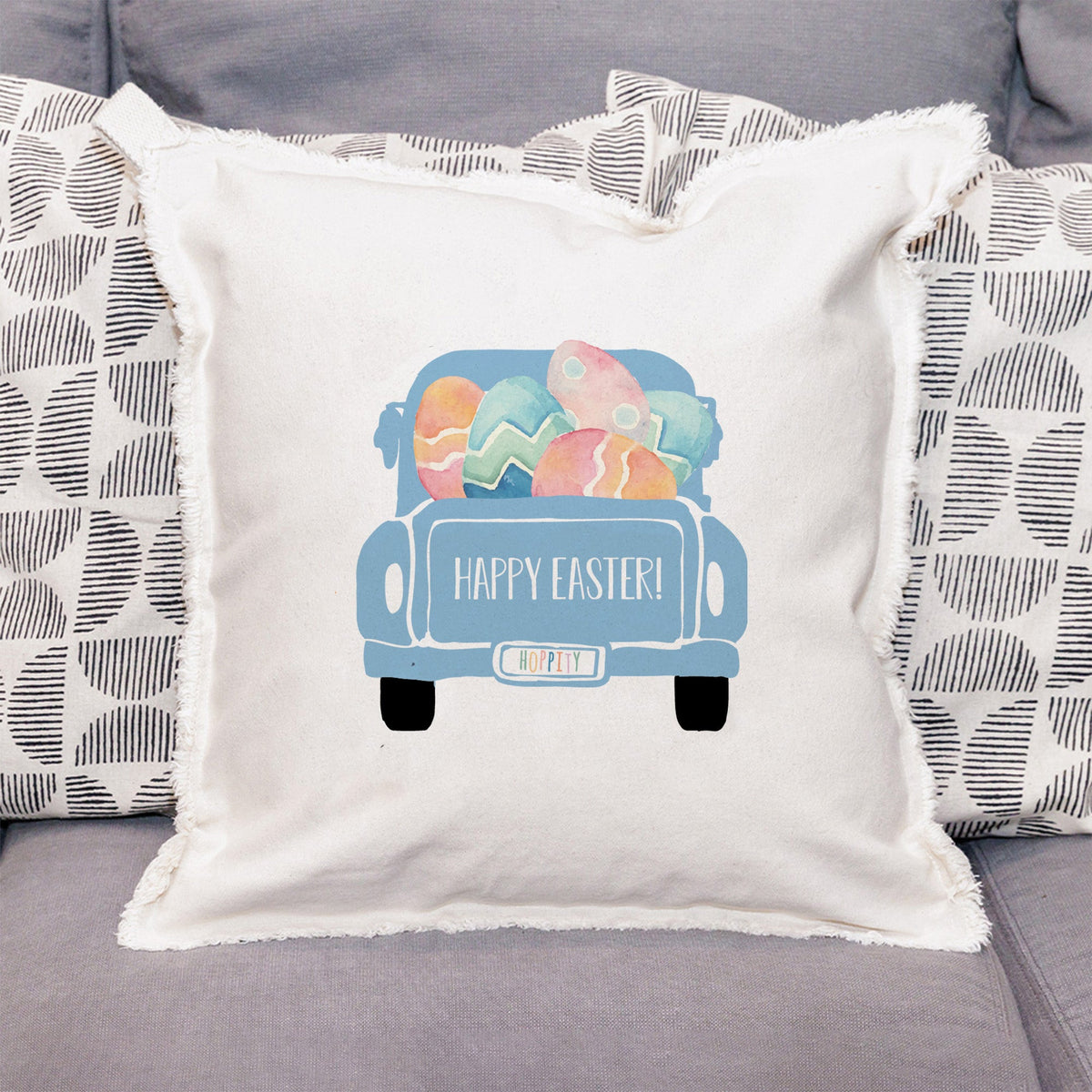 Easter Truck Throw Pillow