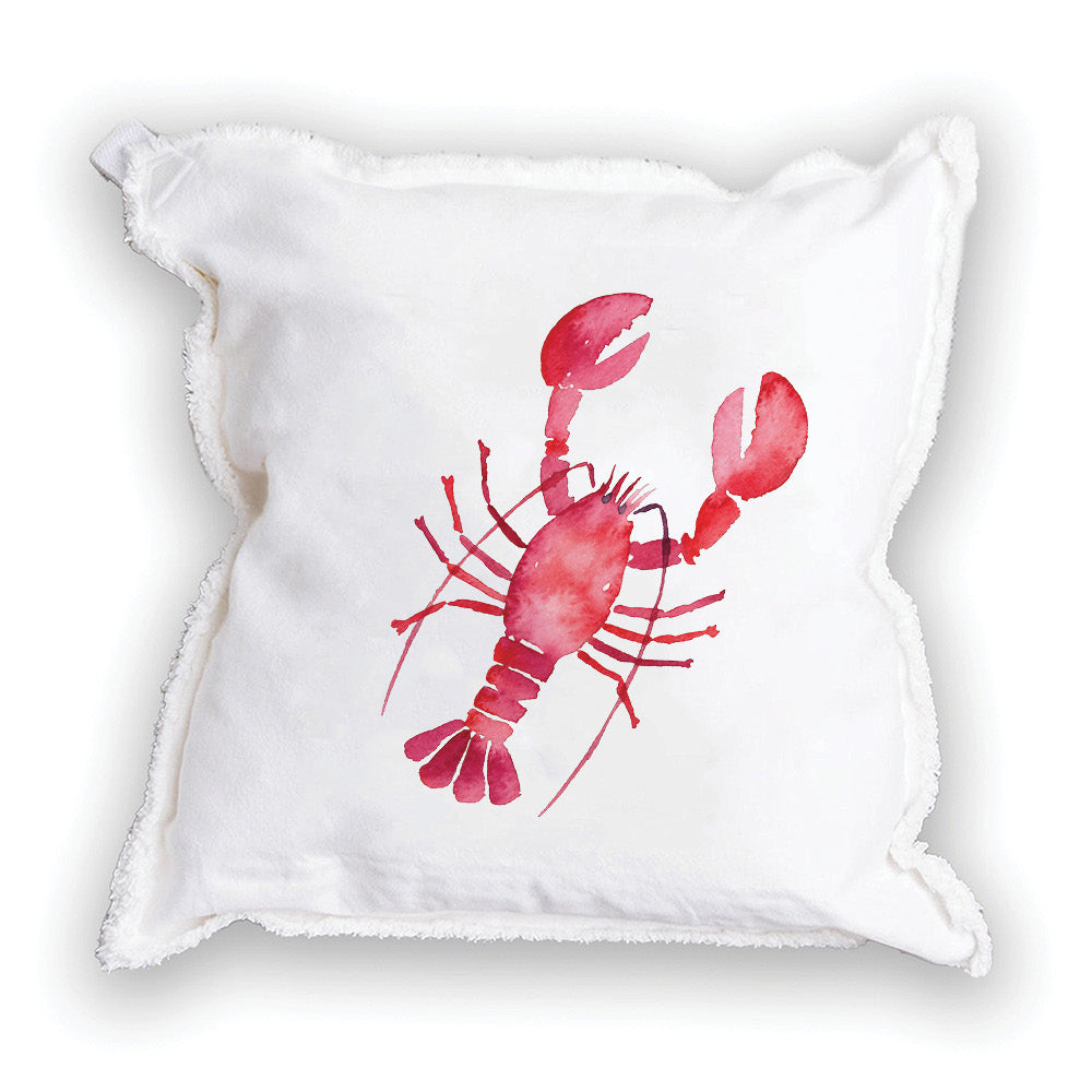 Watercolor Lobster Square Pillow