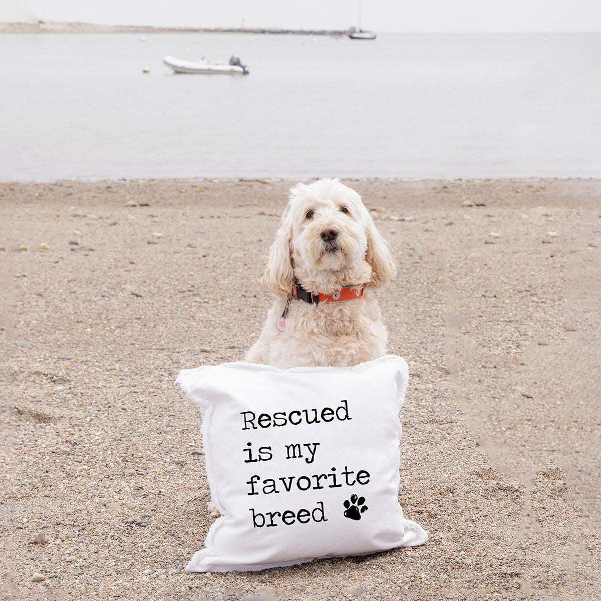 Rescued is my Favorite Breed Square Pillow