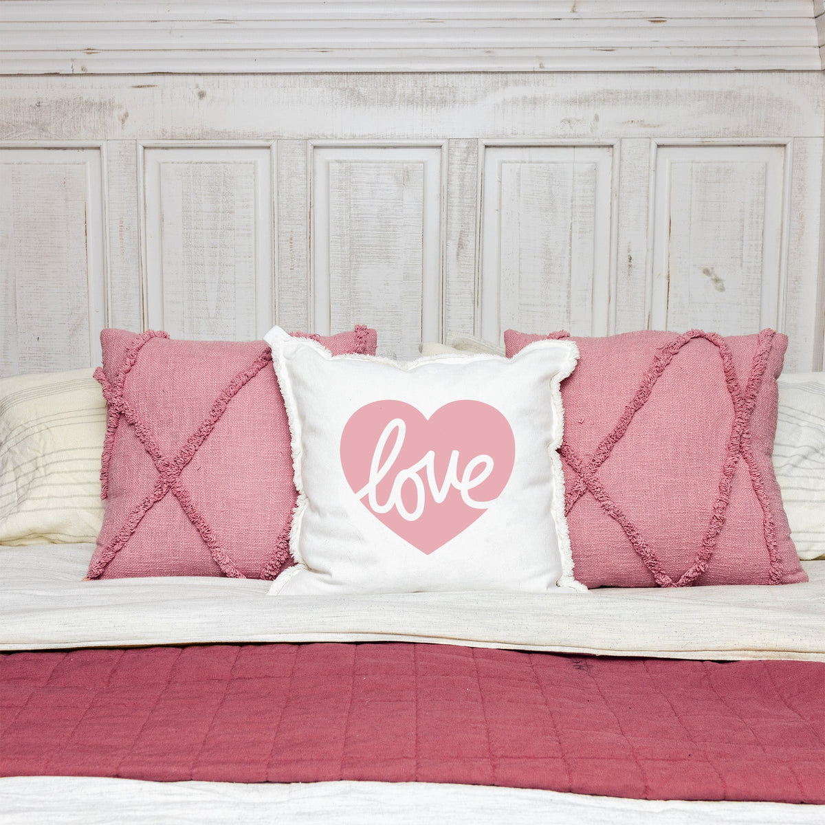 Script Love Heart Square Pillow