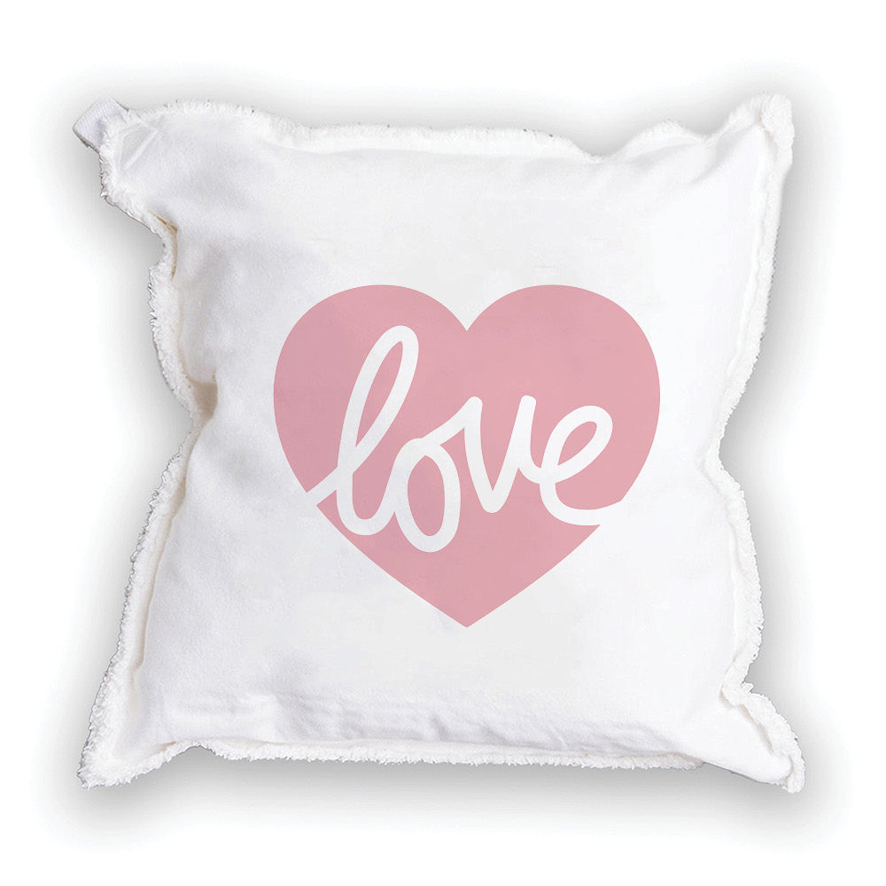 Script Love Heart Square Pillow