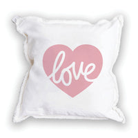 Script Love Heart Square Pillow